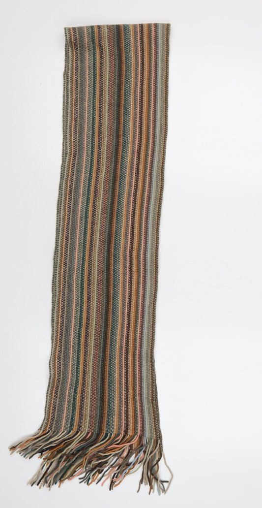 Preworn Mens Beige Striped Wool Scarf  One Size