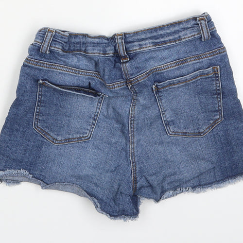 Candy Couture Girls Blue  Cotton Cut-Off Shorts Size 11 Years  Regular