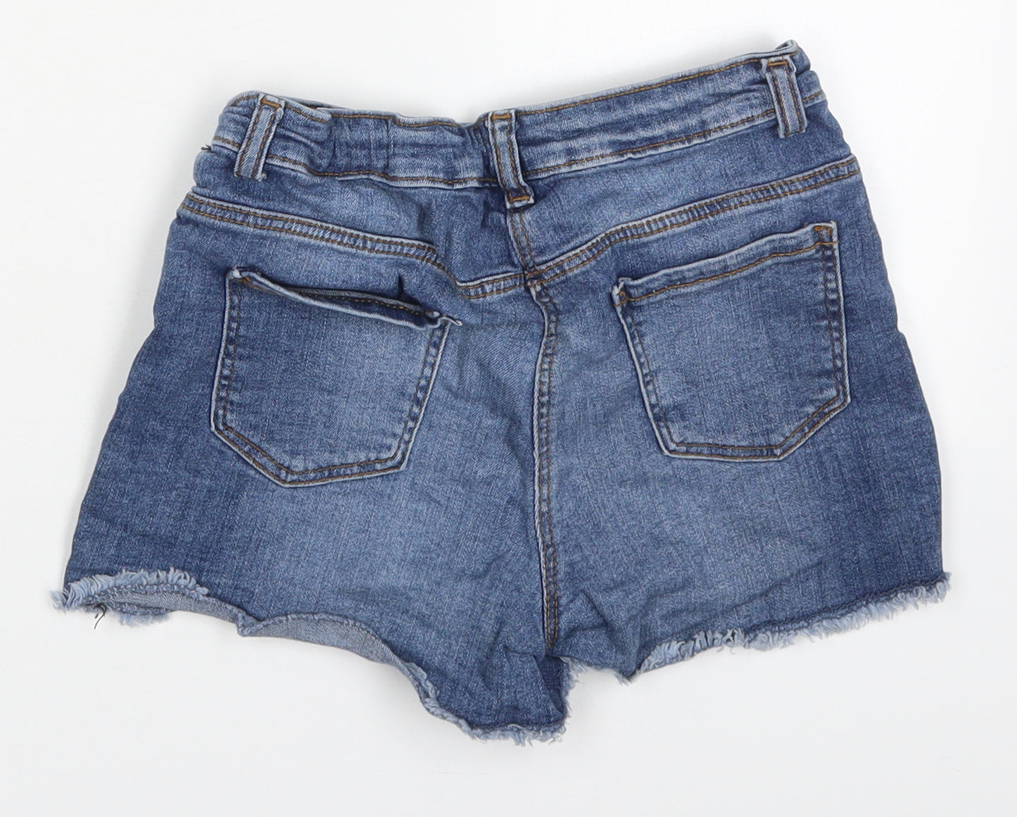 Candy Couture Girls Blue  Cotton Cut-Off Shorts Size 11 Years  Regular