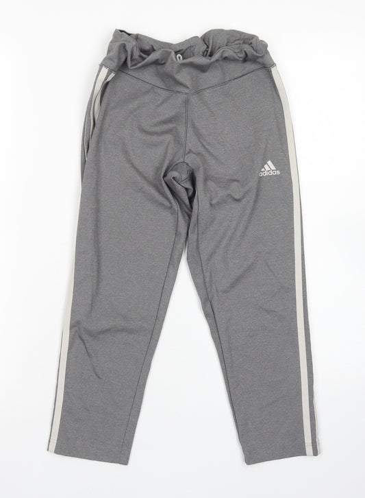 adidas Womens Grey  Polyester Compression Shorts Size S L19 in Regular Drawstring