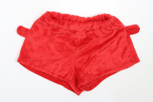 Preworn Womens Red Solid Polyester Capri Sleep Shorts Size XL