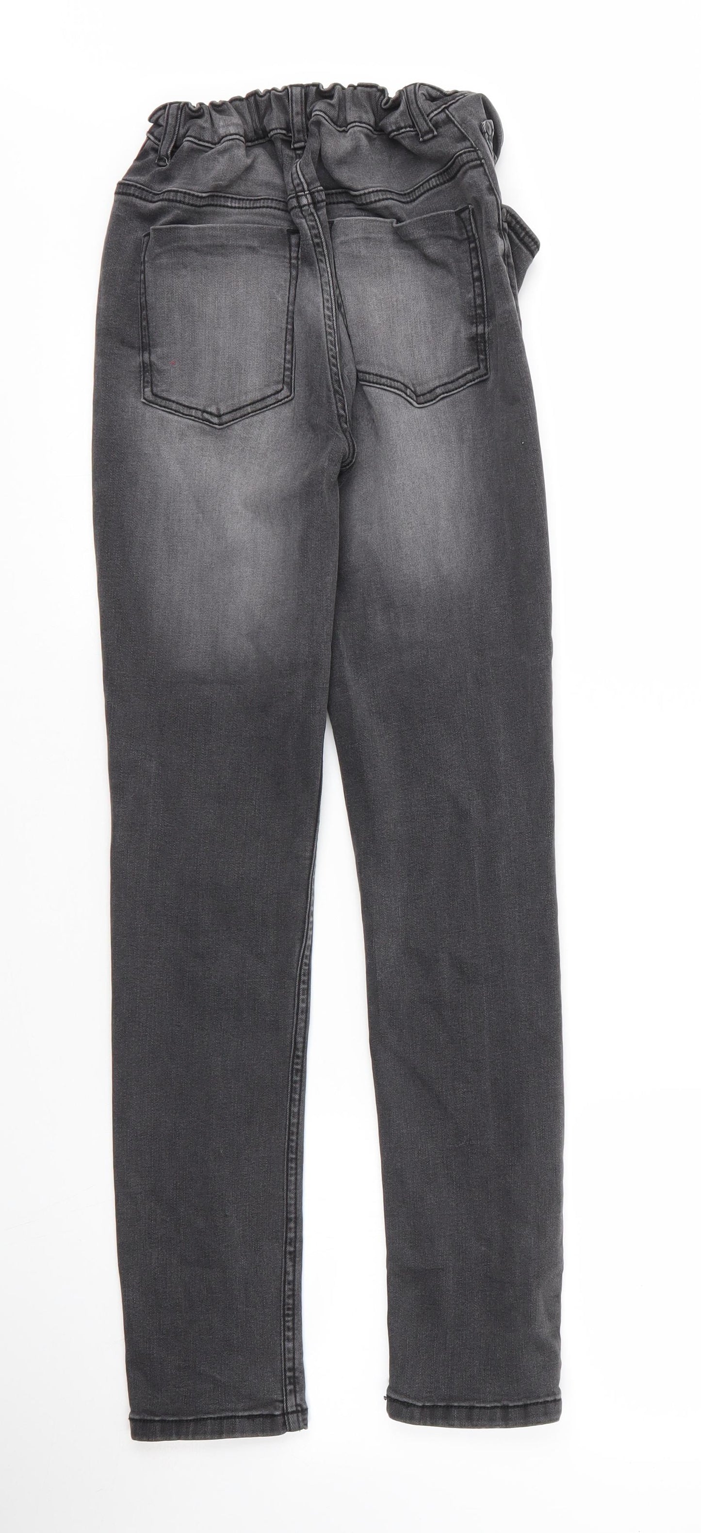 TU Girls Grey  Cotton Straight Jeans Size 13 Years L28 in Regular Zip