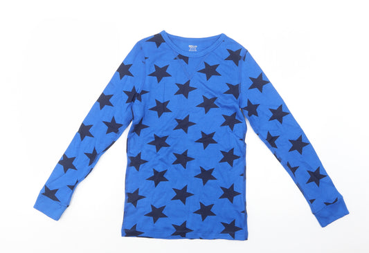 F&F Boys Blue Geometric Cotton  Pyjama Top Size 11-12 Years   - Star Print