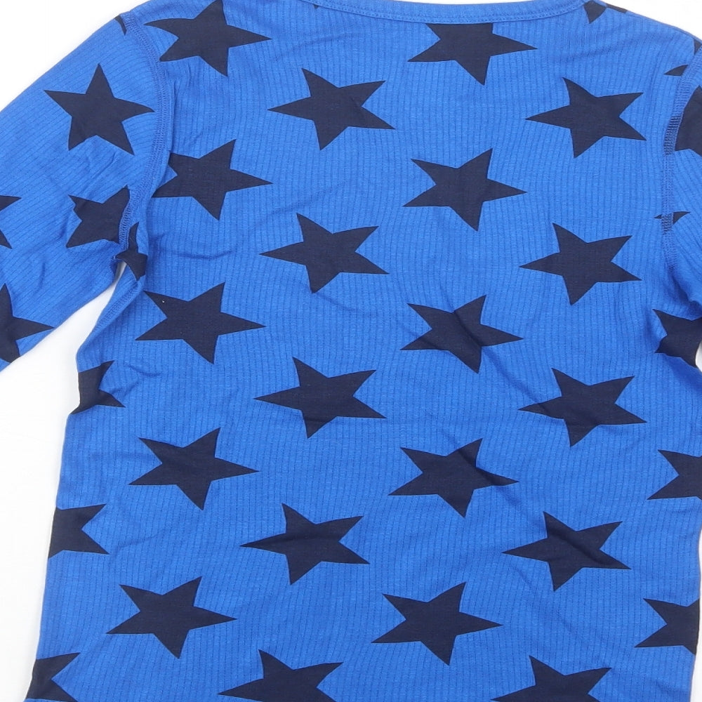 F&F Boys Blue Geometric Cotton  Pyjama Top Size 11-12 Years   - Star Print