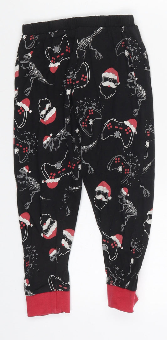 Matalan Boys Black  Cotton Sweatpants Trousers Size 5 Years  Regular  - Christmas Prints Pyjama Pants