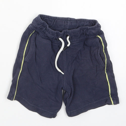 George Boys Blue  Cotton Sweat Shorts Size 5-6 Years  Regular Drawstring