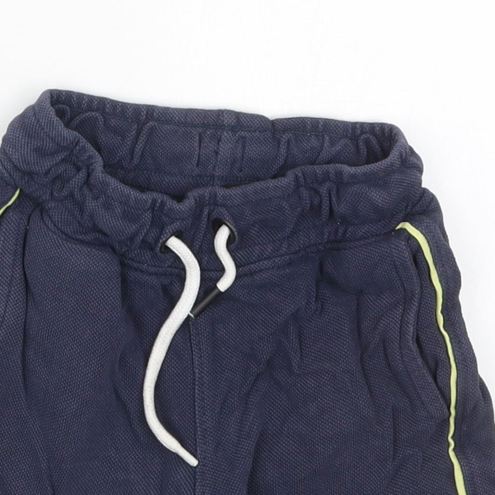 George Boys Blue  Cotton Sweat Shorts Size 5-6 Years  Regular Drawstring