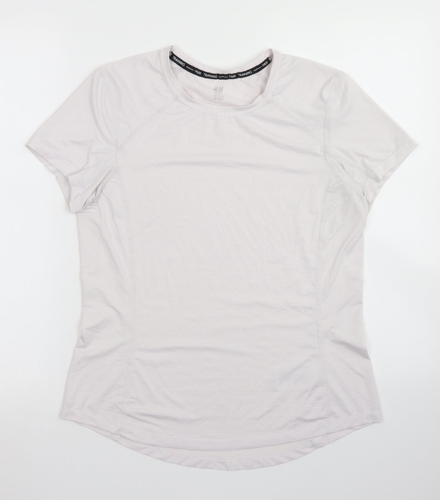 H&M Womens White  Polyester Basic T-Shirt Size M Crew Neck