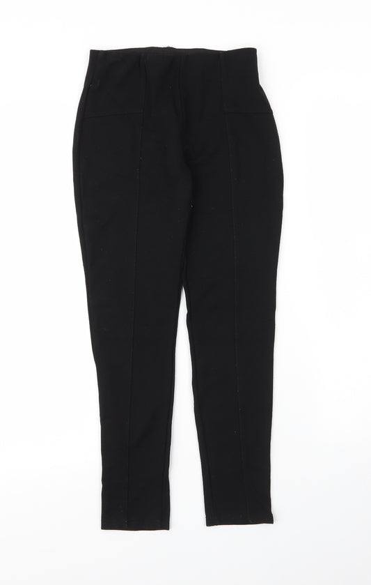 Primark Girls Black  Viscose Carrot Trousers Size 10 Years L23 in Regular