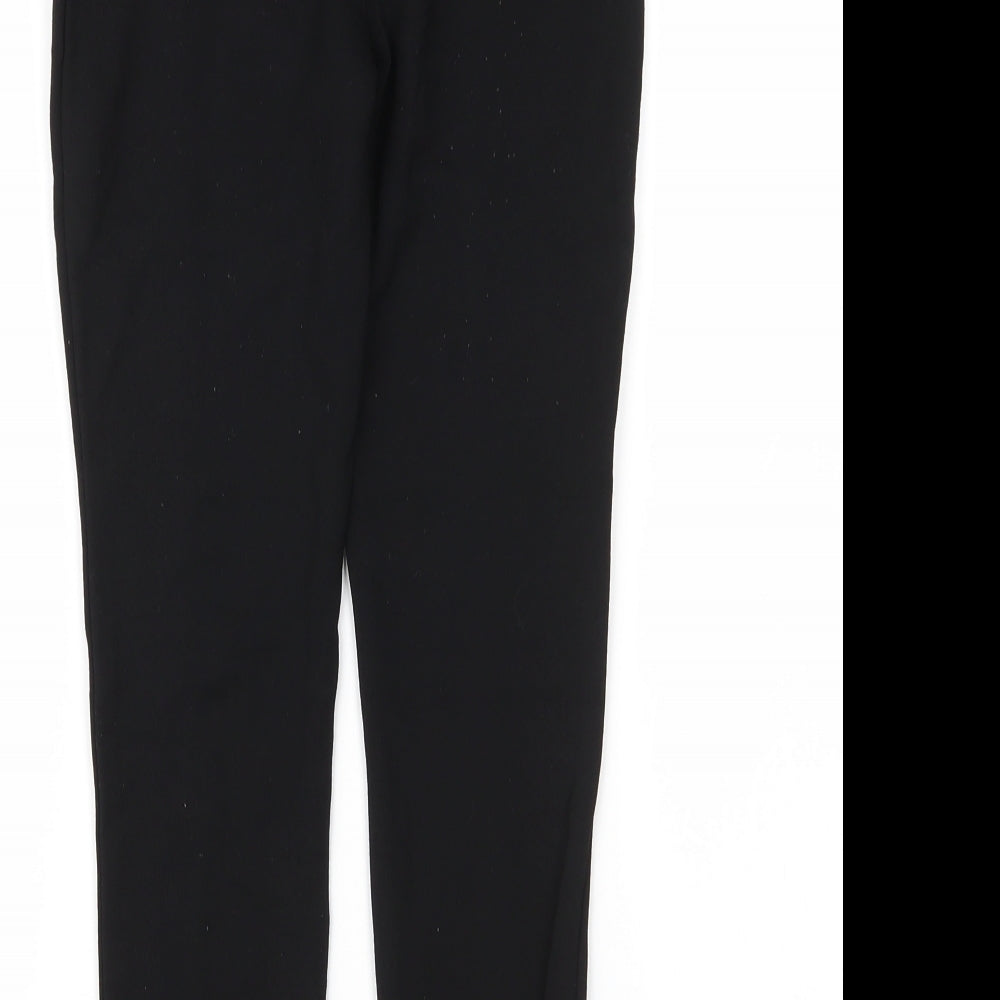 Primark Girls Black  Viscose Carrot Trousers Size 10 Years L23 in Regular