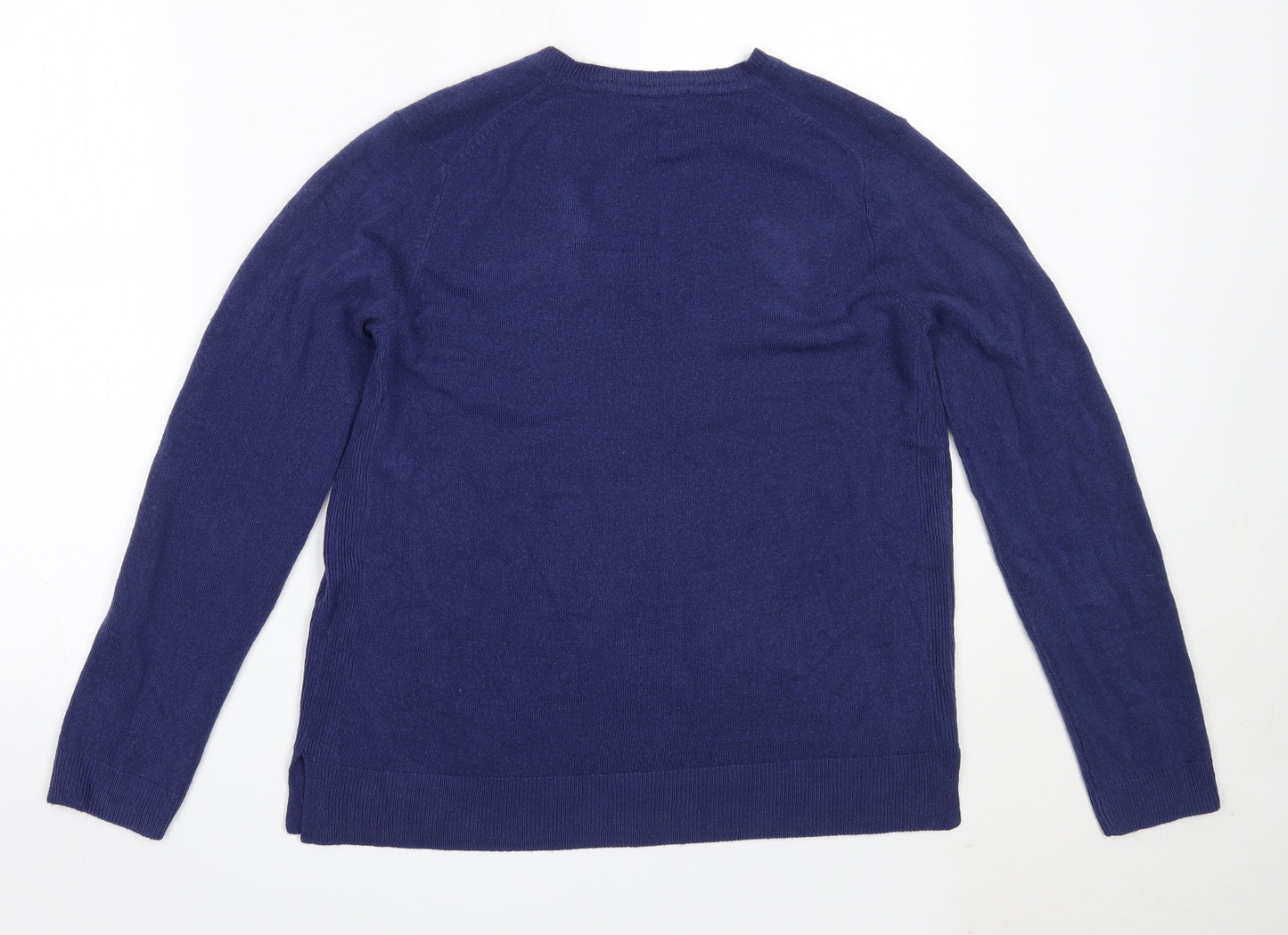 Marks and Spencer Boys Blue V-Neck  Acrylic Pullover Jumper Size 14 Years