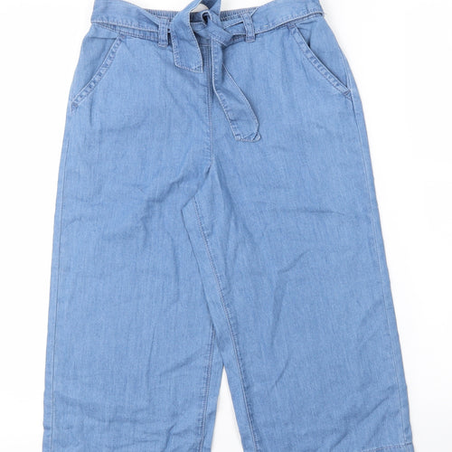 George Girls Blue  Cotton Capri Trousers Size 9 Months  Regular