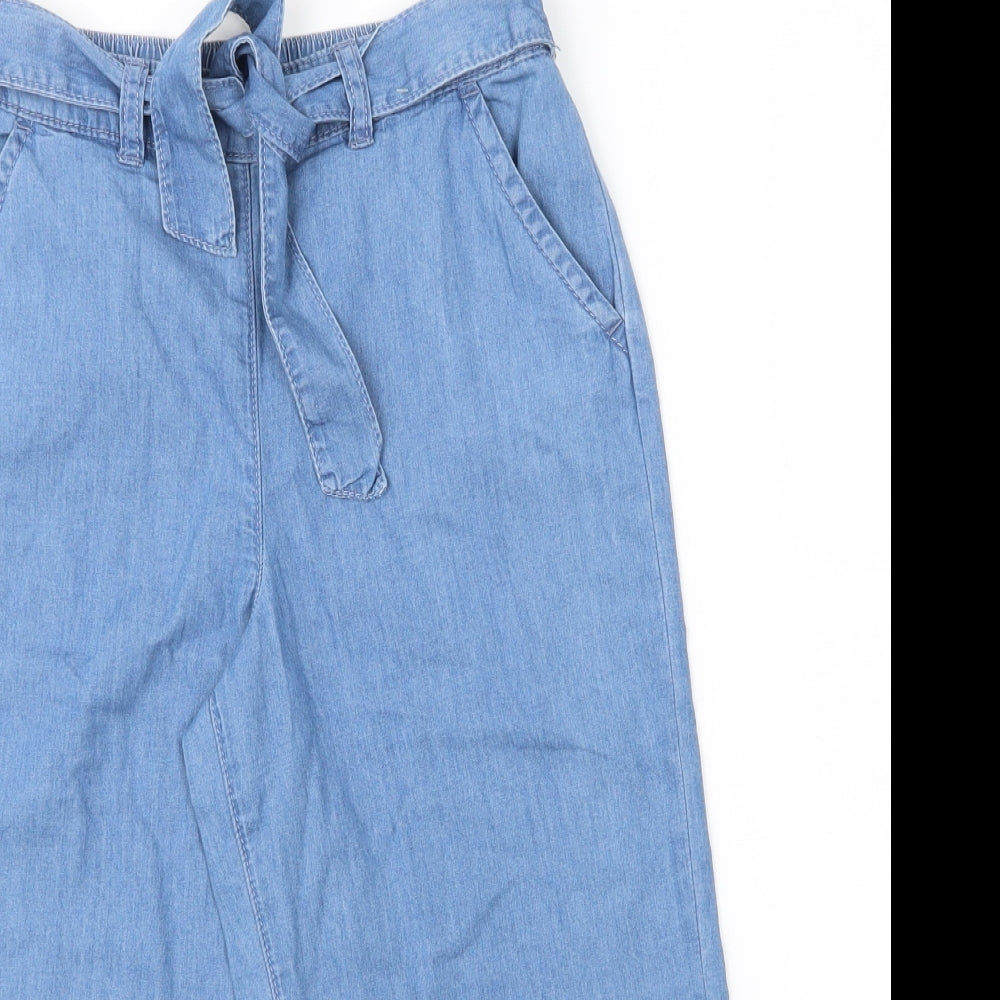 George Girls Blue  Cotton Capri Trousers Size 9 Months  Regular