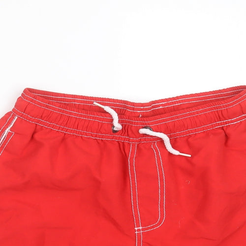 URBAN SPIRIT Mens Red  Polyester Bermuda Shorts Size S  Regular Drawstring - swim short