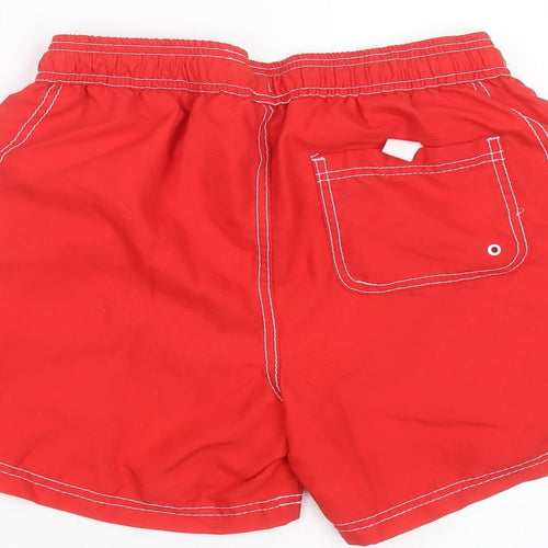 URBAN SPIRIT Mens Red  Polyester Bermuda Shorts Size S  Regular Drawstring - swim short