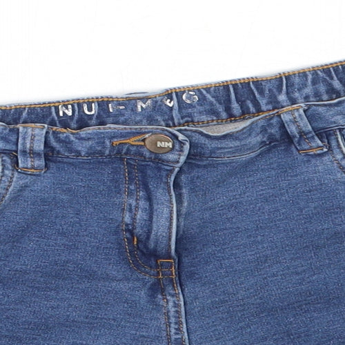 Nutmeg Girls Blue  Cotton Hot Pants Shorts Size 11-12 Years  Regular
