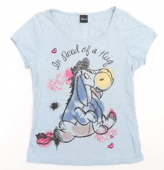 Disney Womens Blue  Cotton  Pyjama Top Size 8   - winne the pooh, disney