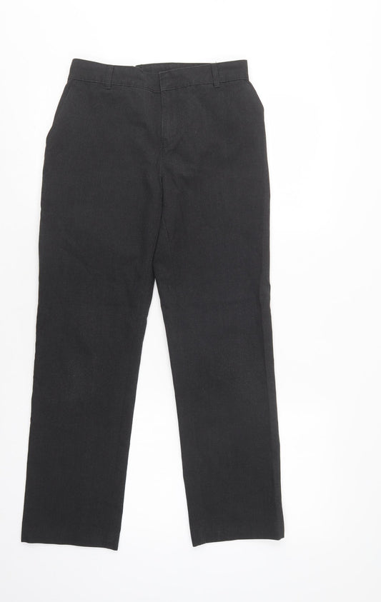 M&S Boys Grey  Polyester Dress Pants Trousers Size 12-13 Years  Regular Hook & Loop - School Wear