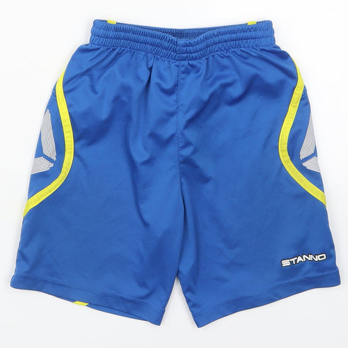Stanno Boys Blue  Polyester Sweat Shorts Size 8 Years  Regular Drawstring