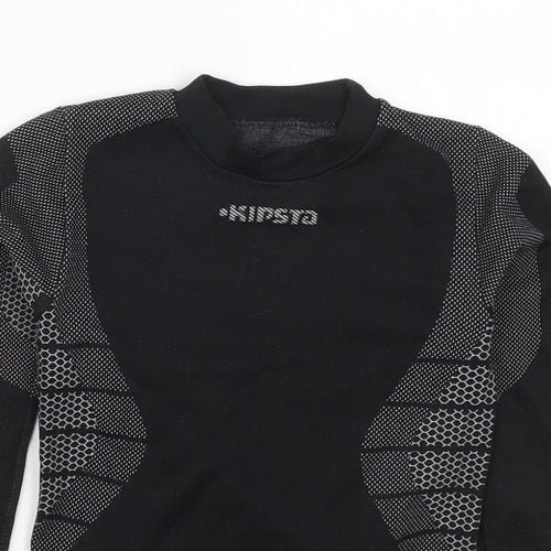 Kipsta Boys Black Geometric Polyester Basic T-Shirt Size 6 Years Round Neck Pullover