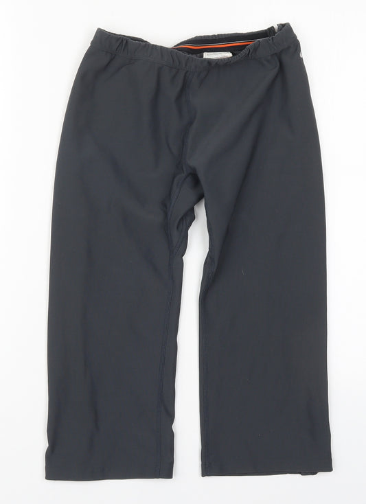 Nike Womens Grey  Polyester Cropped Leggings Size 8 L18 in Regular Zip