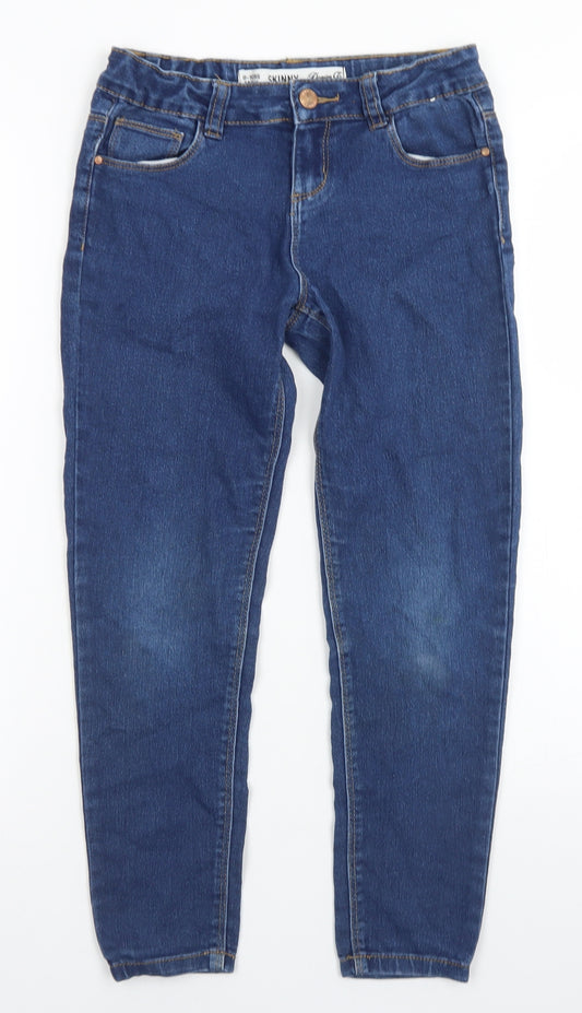 Denim Co Girls Blue  Cotton Skinny Jeans Size 9-10 Years  Regular Button