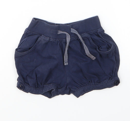 Matalan Girls Blue  Cotton Sweat Shorts Size 3 Years  Regular Drawstring
