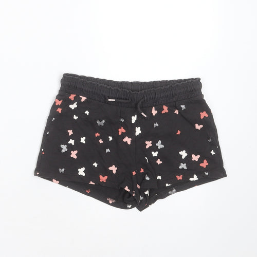 H&M Girls Grey  Cotton Sweat Shorts Size 9-10 Years  Regular  - Butterflies print
