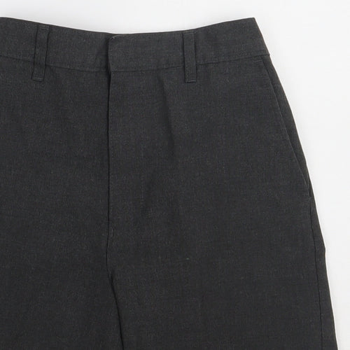 Marks and Spencer Girls Grey  Polyester Bermuda Shorts Size 9-10 Years  Regular Hook & Eye - school Wear