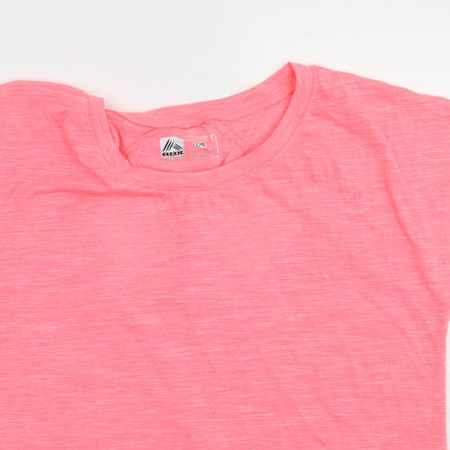 RBX Womens Pink  Polyester Basic T-Shirt Size L Crew Neck