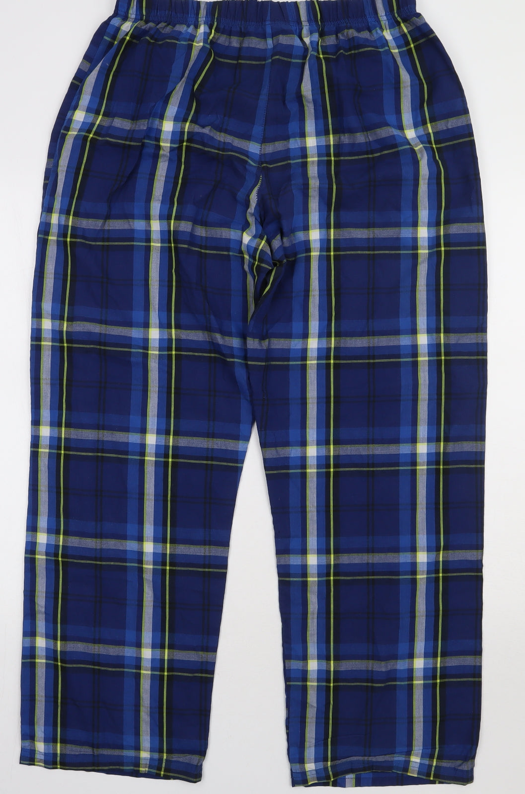 George Mens Blue Check Polyester  Pyjama Pants Size M  Tie