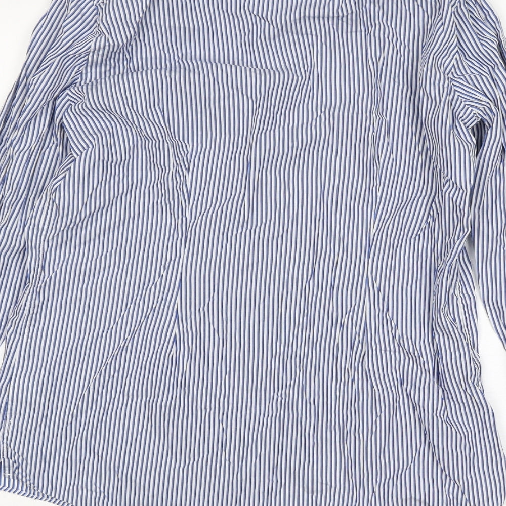 NEXT Mens Blue Striped Cotton  Dress Shirt Size 15.5 Collared