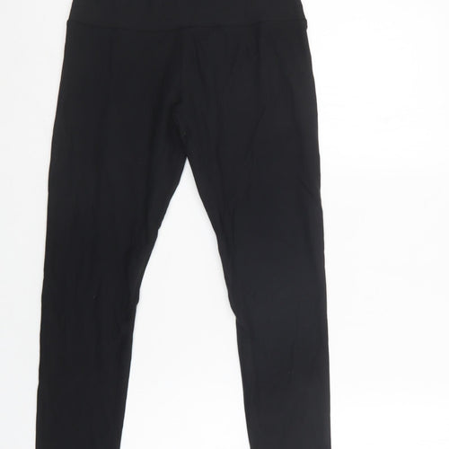 Preworn Womens Black  Polyester Compression Leggings Size M L25 in Regular