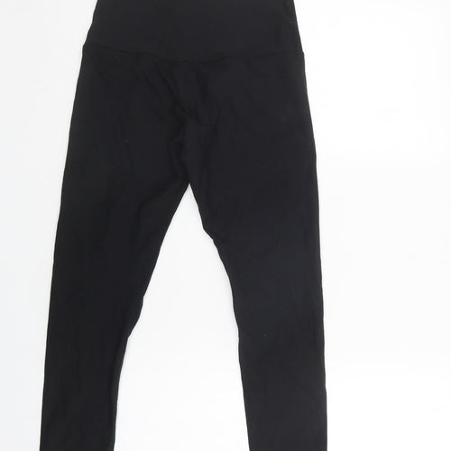 Preworn Womens Black  Polyester Compression Leggings Size M L25 in Regular