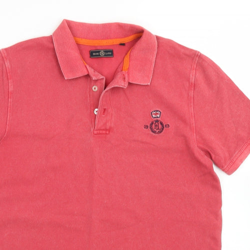 Henri Lloyd Boys Red  Cotton Basic Polo Size 11-12 Years Collared Button