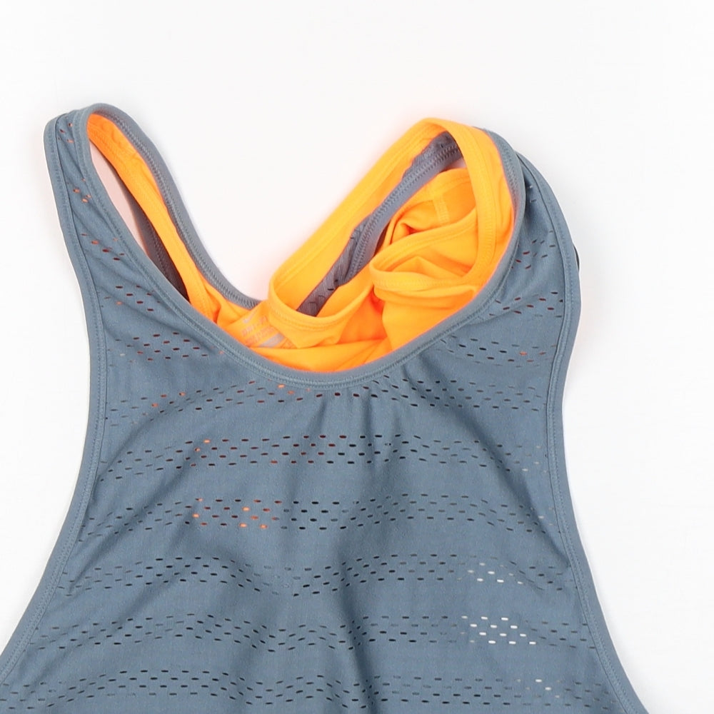 Nike Womens Grey  Polyester Basic Tank Size XS Round Neck