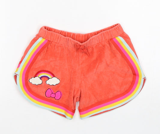 Disney Girls Orange  Cotton Sweat Shorts Size 5 Years  Regular