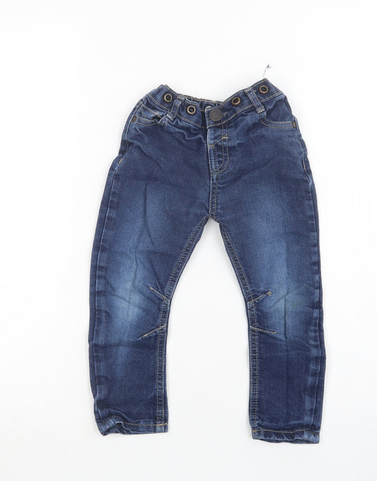 Matalan Boys Blue  Cotton Skinny Jeans Size 2-3 Years  Regular Button