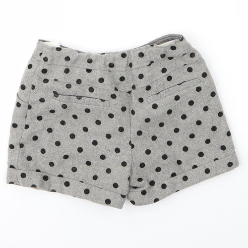 Nutmeg Girls Grey Polka Dot Acrylic Hot Pants Shorts Size 8 Years  Regular Zip