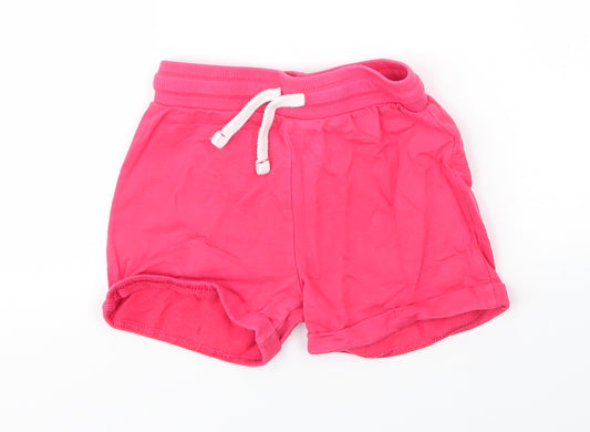 George Girls Red  Cotton Sweat Shorts Size 5 Years  Regular Drawstring