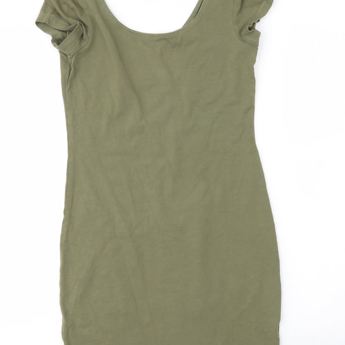 AJC Womens Green  Cotton Tank Dress  Size 6  Round Neck