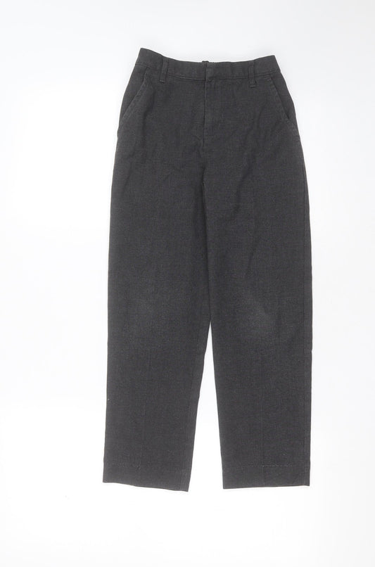 TU Boys Grey  Polyester  Trousers Size 8 Years  Regular Zip - school