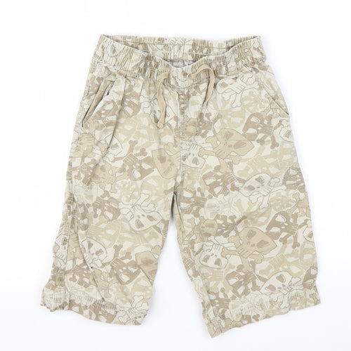 NEXT Boys Green Geometric Cotton Bermuda Shorts Size 9 Years  Regular Drawstring - Skulls