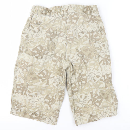 NEXT Boys Green Geometric Cotton Bermuda Shorts Size 9 Years  Regular Drawstring - Skulls
