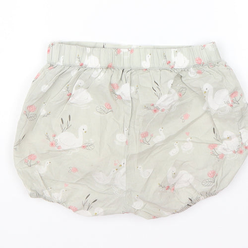 H&M Girls Green Geometric Cotton Sweat Shorts Size 4 Years  Regular  - Swans
