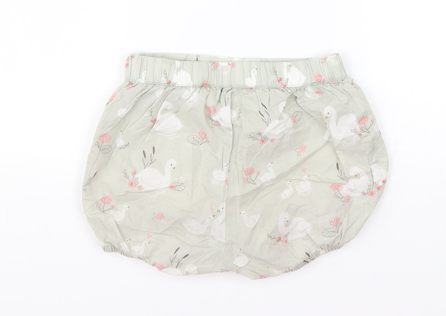 H&M Girls Green Geometric Cotton Sweat Shorts Size 4 Years  Regular  - Swans
