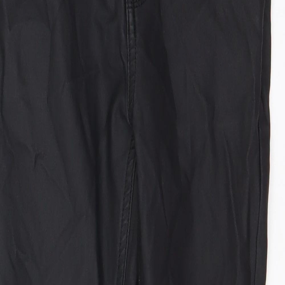 Denim & Co. Girls Black  Viscose Pedal Pusher Trousers Size 8-9 Years  Regular Button