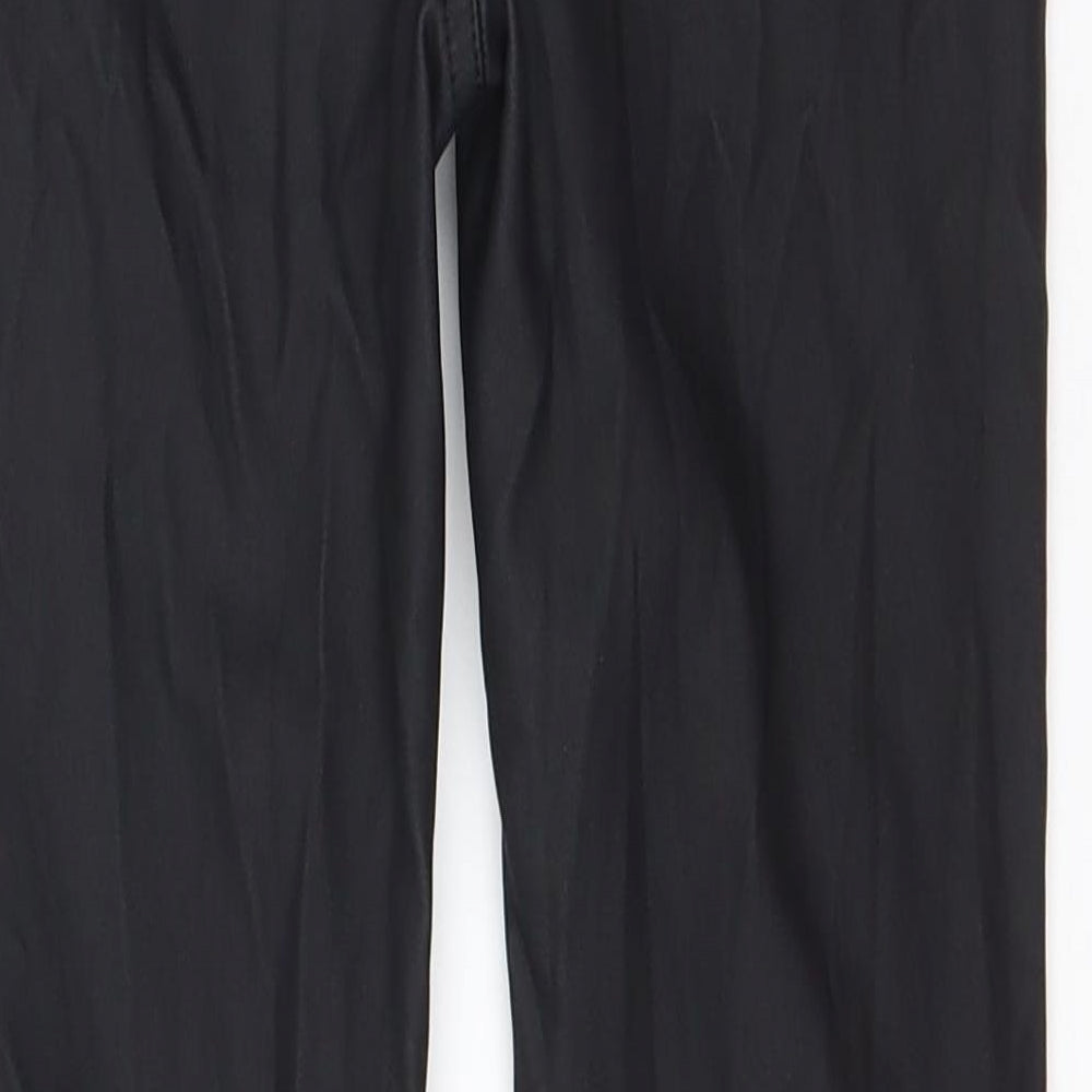 Denim & Co. Girls Black  Viscose Pedal Pusher Trousers Size 8-9 Years  Regular Button