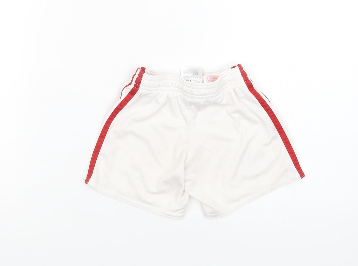 adidas Boys White Striped Polyester Sweat Shorts Size 2-3 Years  Regular  - Manchester United FC