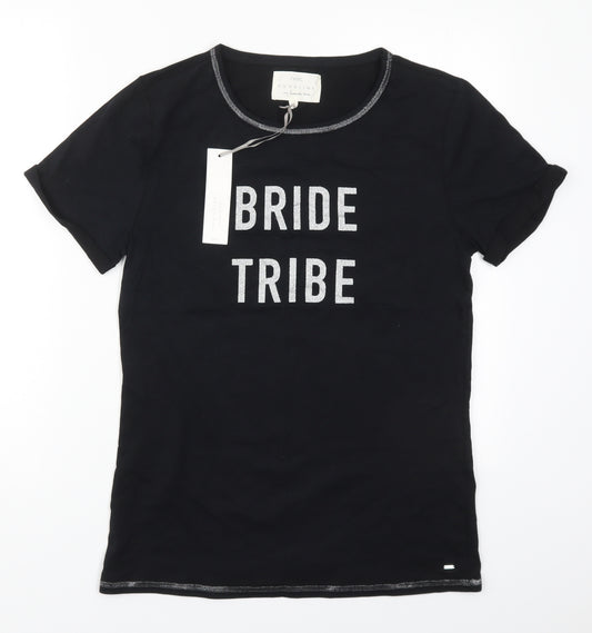 Nike Womens Black Solid Cotton Top Pyjama Top Size S   - Bride Tribe